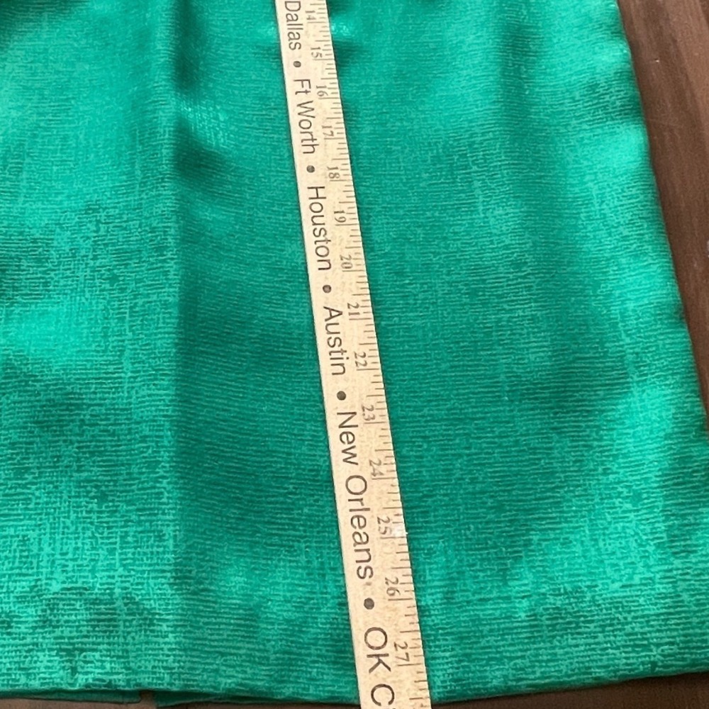 Adrianna Papell VTG Emerald Green 100% Silk Skirt Suit Set Sz 16 Bows Co-Ord 90s - Picture 11 of 14